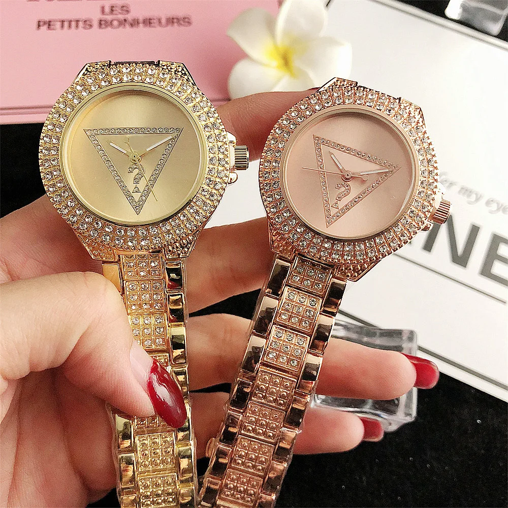 Alloy Steel Bar Inlaid Diamond Watch, Japanese Movement Watch, Fashionable Waterproof Watch, Quartz Watch, Korean Version Fashio