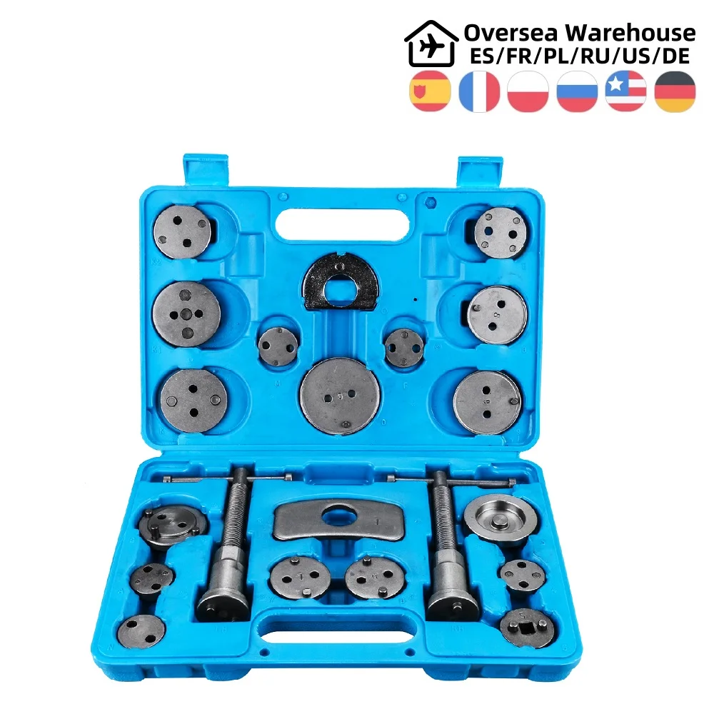 Xuuyuu Herramienta De Rebobinado De Pinza De Freno De Disco, 22 Piezas Herramienta De Retroceso De Viento Universal Kit De Herramientas De Retroceso