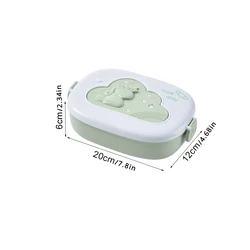 Adorable Kids' Portable Lunchbox with Compartments - Microwave - Safe Bento Food Container for School, Camping, and Picnics (Emerald Green)