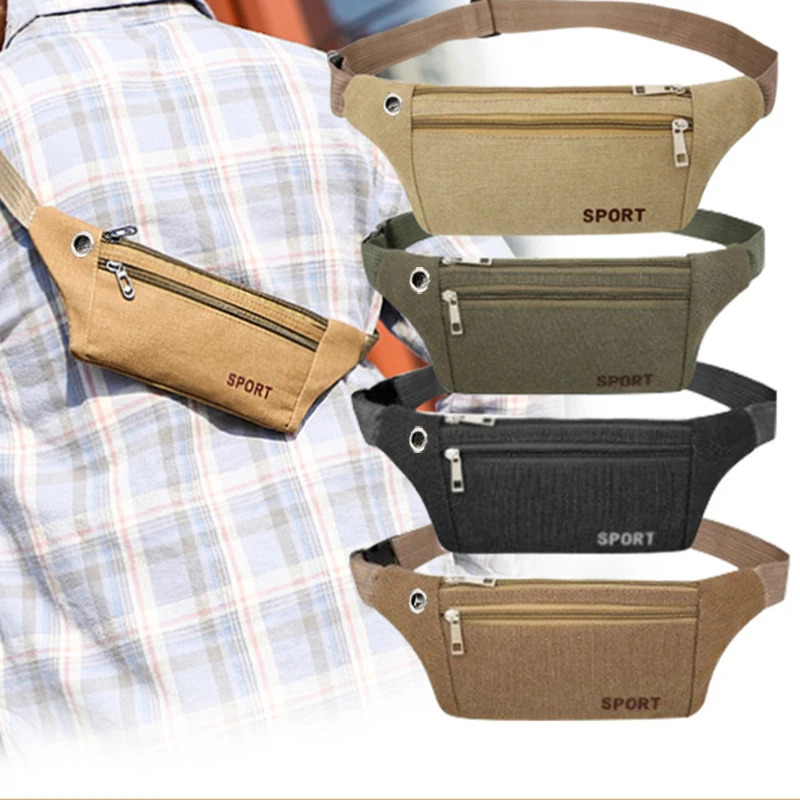 Unisex Wear Resistant Canvas Sports Waist Pack