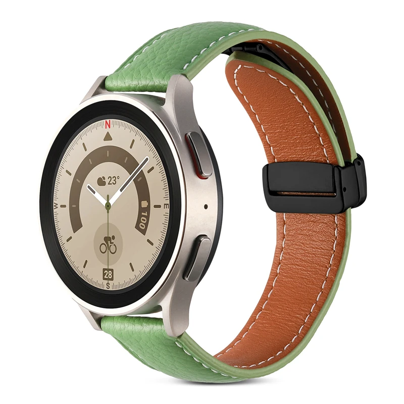 Magnetic Leather Watch Strap, 18mm/22mm - Premium Design