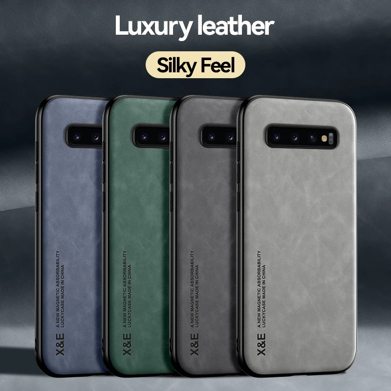 Luxury Leather Magnetic Car Holder Phone Case - Premium Back Cover