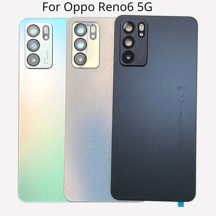 

For Oppo Reno6 5G Battery Cover, Glass Back Cover PEQM00, CPH2251 , Replacement Rear Housing Door With CE Adhesive