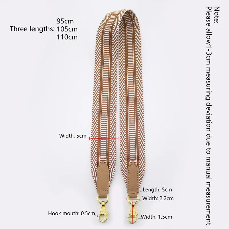 TINBERON Women Bag Strap For Crossbody Canvas Replace Wide Shoulder Strap Luxury Designer Strap Adjustable Bag Strap Accessories