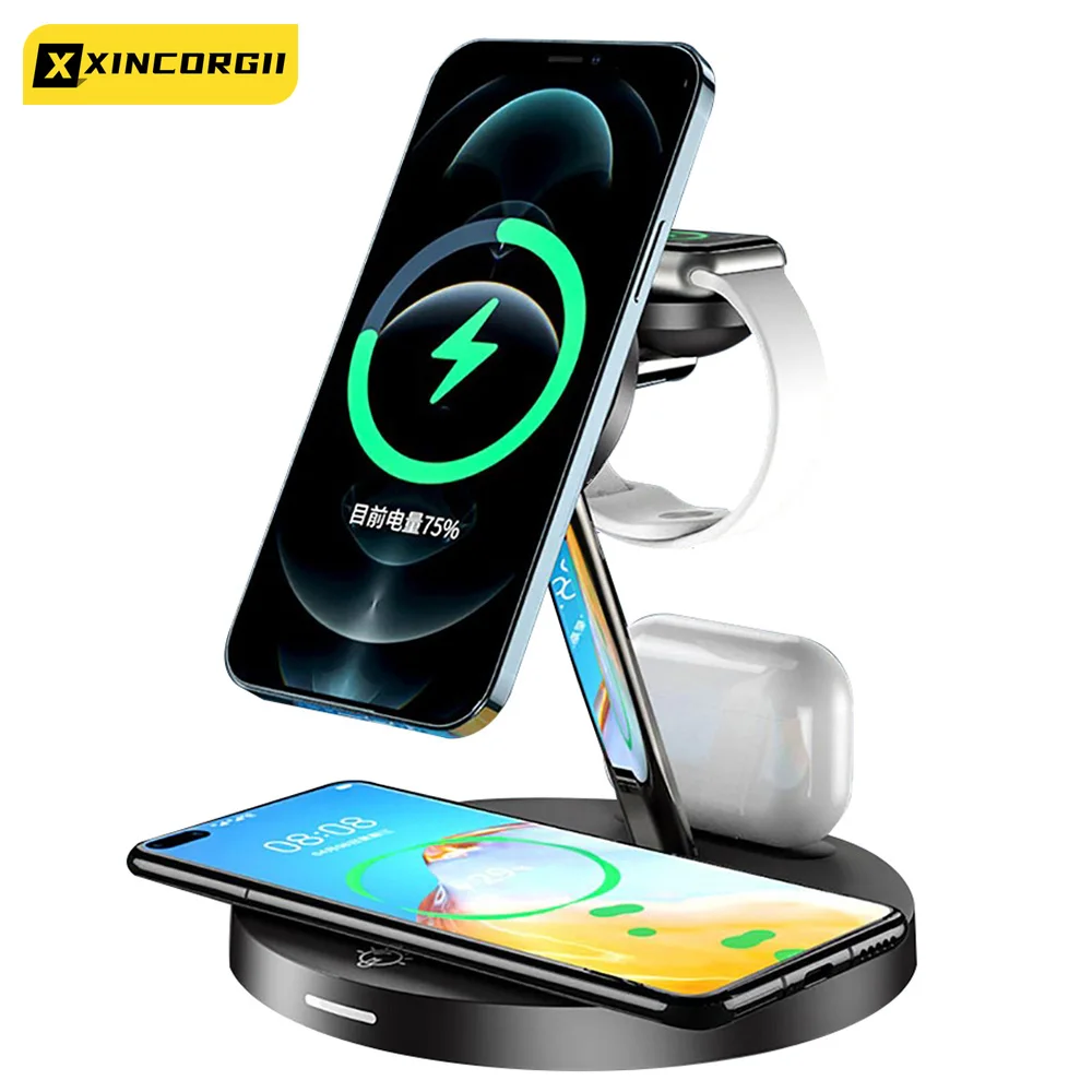 

Qi Magnetic 3 In 1 Wireless Charger Phone Holder Wireless Chargers Fast Charging Station For Iphone 13 12 11 Mini Pro Max Watch