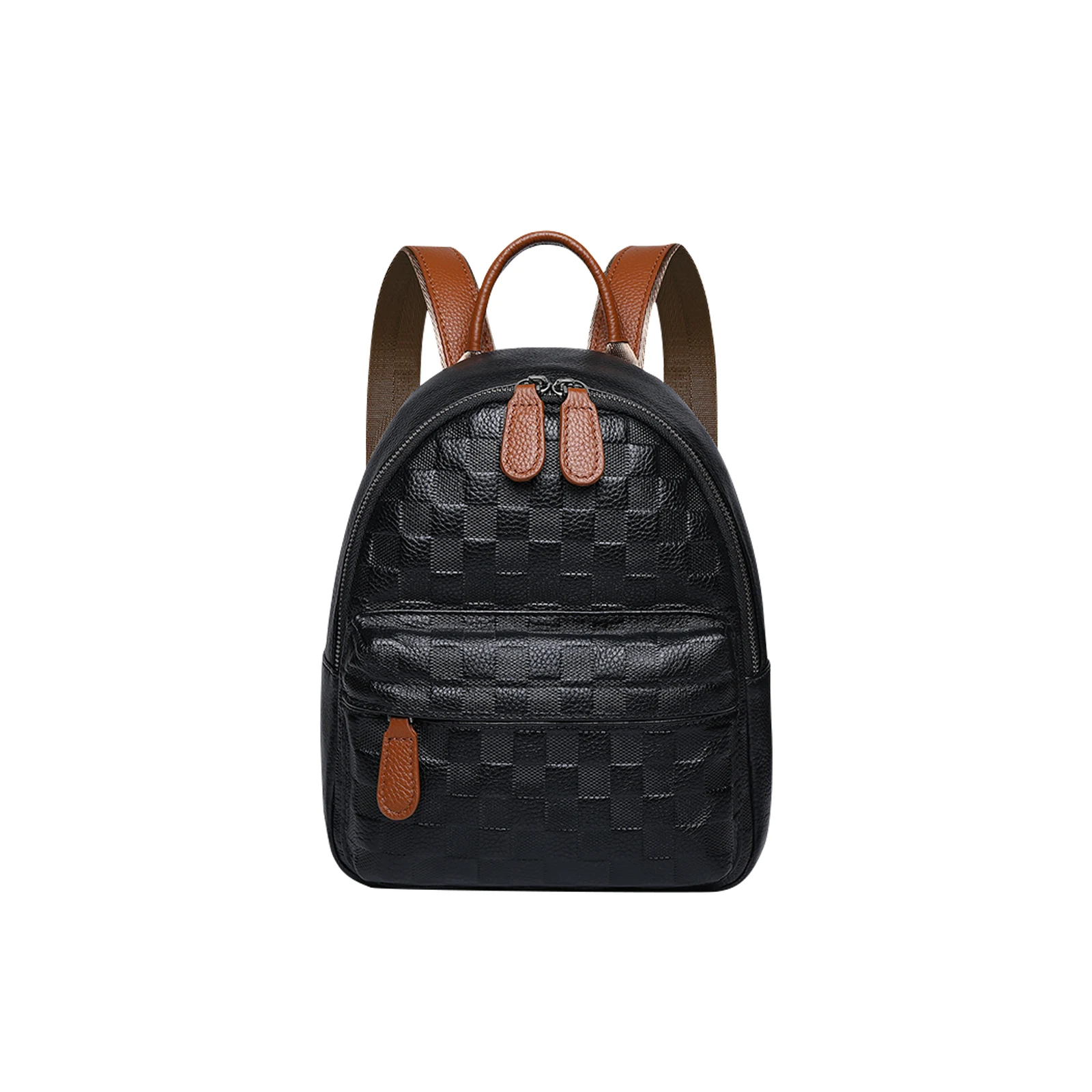 MIYA GARDEN Women's Backpack Leather Ladies Shoulder Bag Square Clash Color Travel Backpack High End Ladies Multifunctional Bag