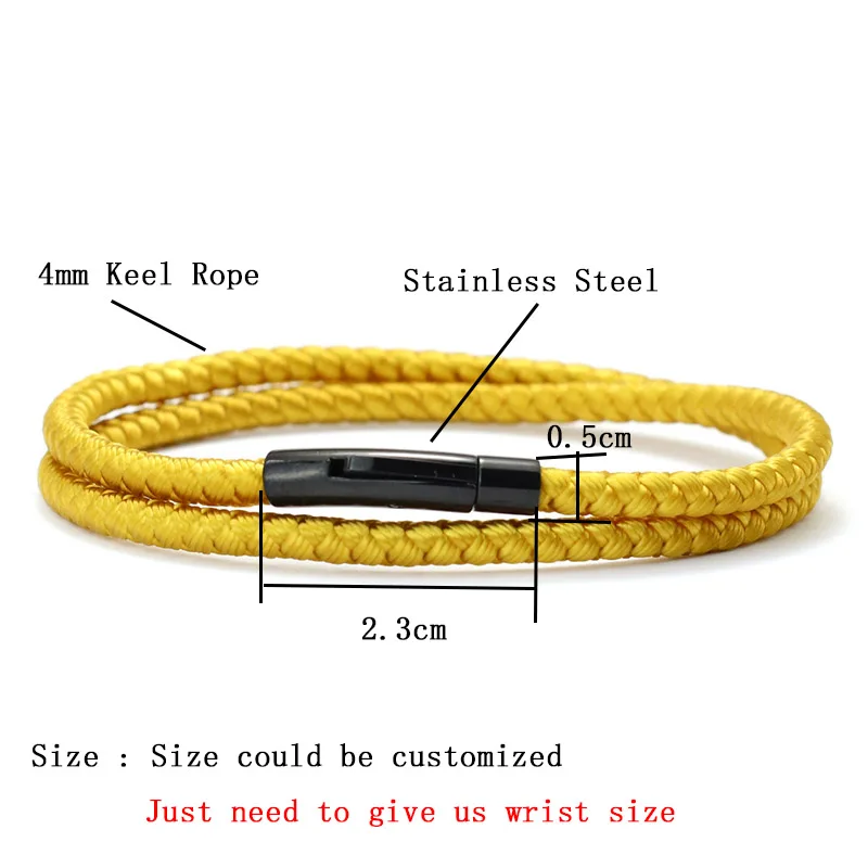 Stainless Steel Macrame Cord Bracelet for Men