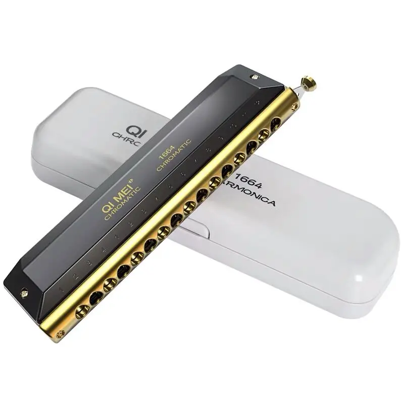 16 Hole 64 Tone Chromatic Harmonica Mouth Organ Instrumentos