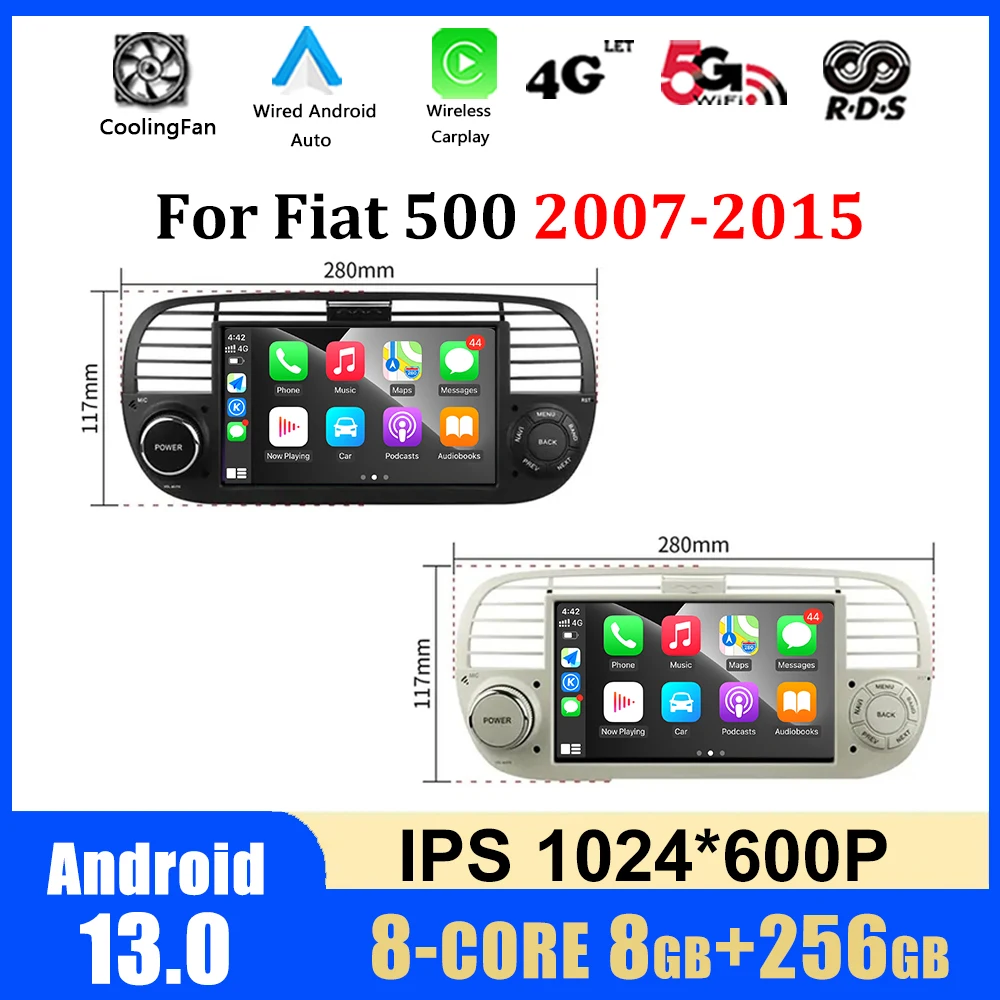 

Android 13 GPS Navigation for Fiat 500 2007-2015 7" Car Radio Multimedia Video Player Support WiFi Audio DSP Stereo