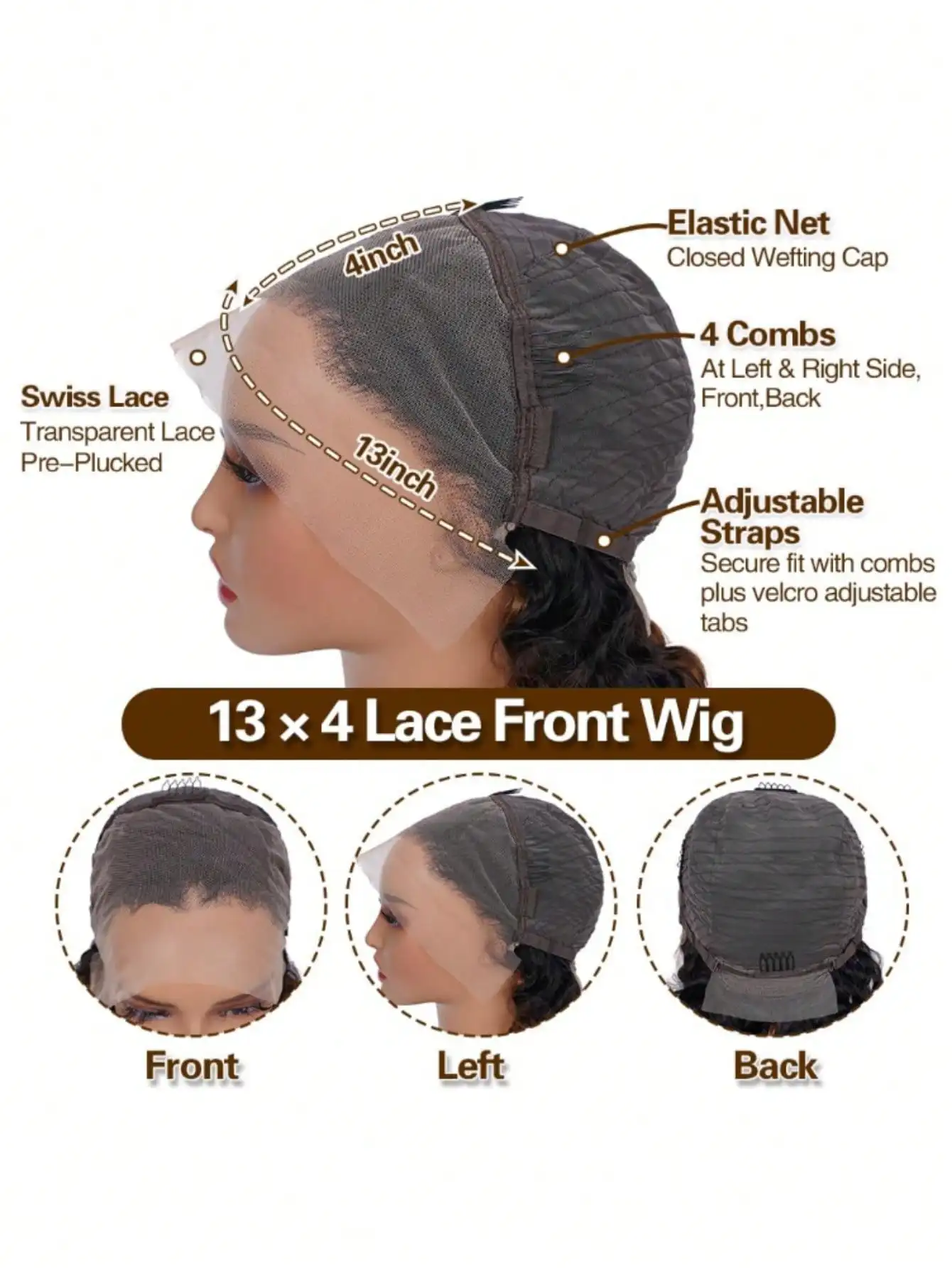 150 Density Ombre Blonde Wave Lace Front Wigs Human Hair 13x4 HD Transparent Lace Front Wigs for Women Pre Plucked Glueless wigs 6
