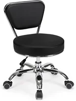 Garage Rolling Seat (Black) Pneumatic, Short Stool with Adjustable Height 13"-15", Perfect for Garage Task, Home Cleaning 1