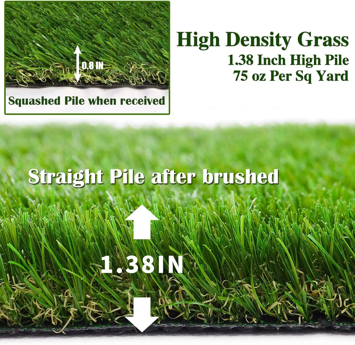 Artificial Grass Turf Indoor Outdoor Garden Lawn Landscape Synthetic Grasses Mat 7FTX13FT
