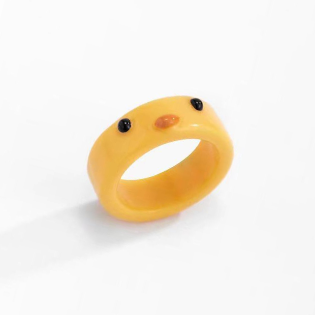 Smile Frog Rings For Women Girls Funny Personality Wholesale Cartoon Animal Chicken Frog Ring Fashion Jewelry Gifts