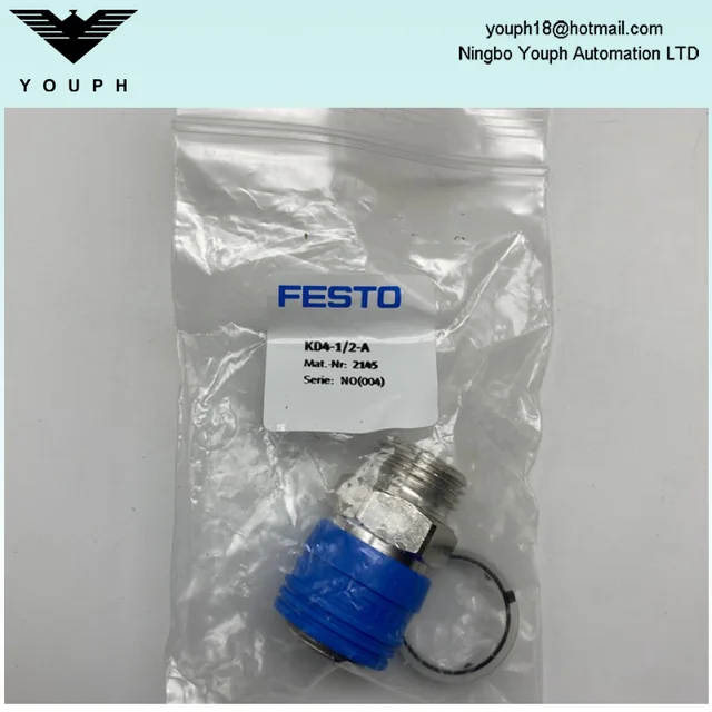 FESTO - Connettore femmina in ottone nichelato passa parete con attacco