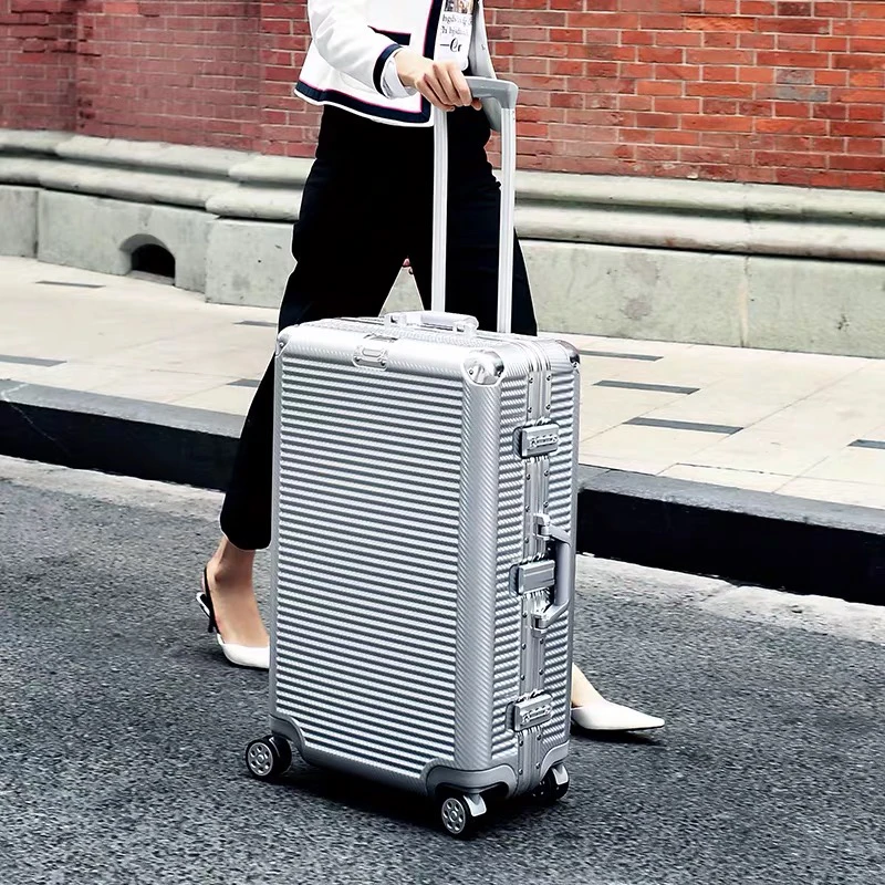 Aluminum Trolley Suitcase Bag Aluminum Rolling Luggage Aluminum Travel Luggage Rolling