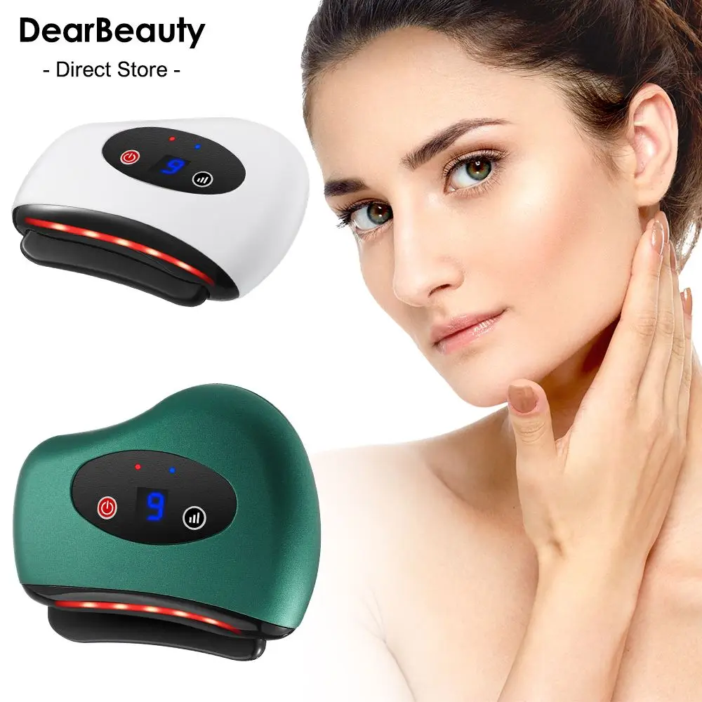 GuaSha Maager Electric Hot Stone Heating Scraping Board Neck Face Lifting hine Infrared 42℃ Heat Slimming_voghion.com