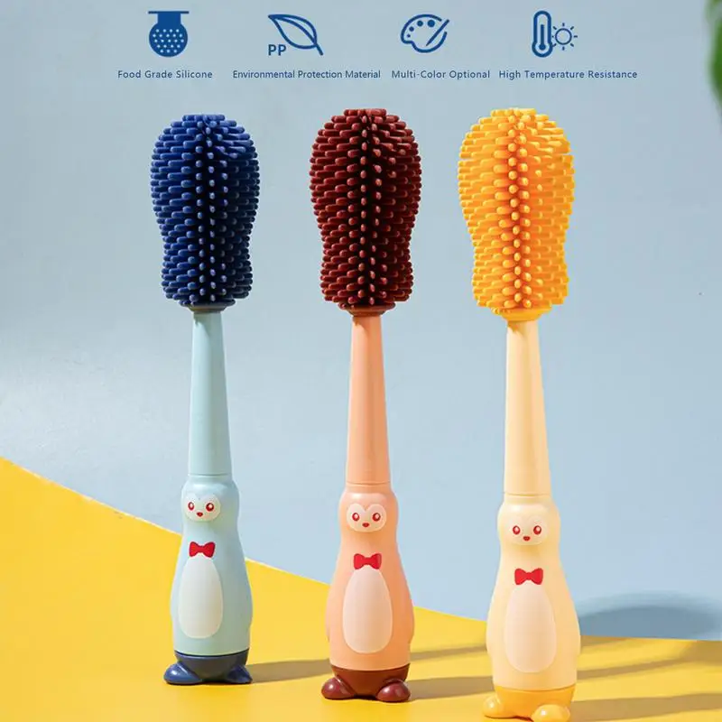 

Silicone Bottle Brush Insulation Cup Washing Crevice Scrubber Long Handled Brush Household Multifunctional Cleaning Tools