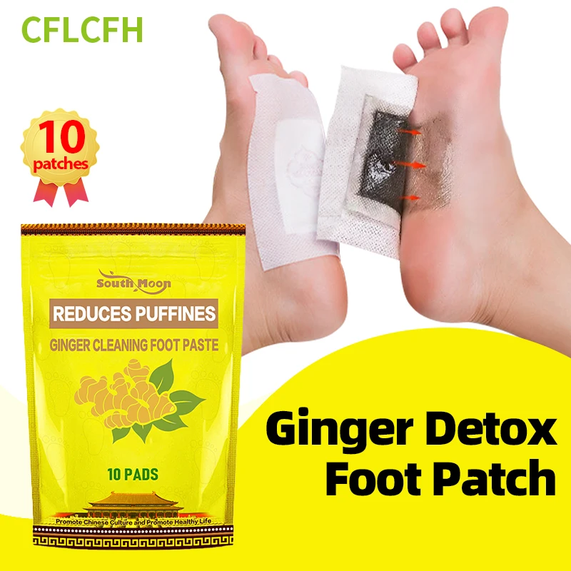 

Foot Detox Patch Feet Pads 10pcs Deep Cleaning Soothing Body Toxin Detoxification Slimming Stress Relief Natural Ginger Sticker