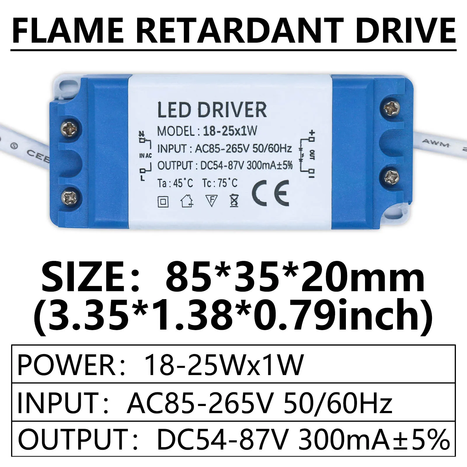 LED 드라이버 1-3W 4-7W 8-12W 12-18W 18-25W 25-36W LED 전원 공급 장치, 조명 변압기 LED 조명 패널 램프 드라이버 DC