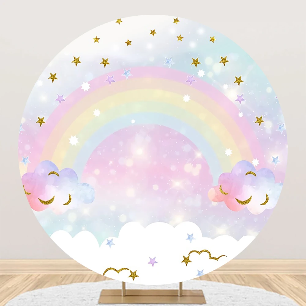 Custom 7x5ft Boho Rainbow Backdrop Girls Pink Rainbow Bohemia Rainbow Flowers Baby Shower Birthday Party Floral Decorations Supplies Photography Back - View #4