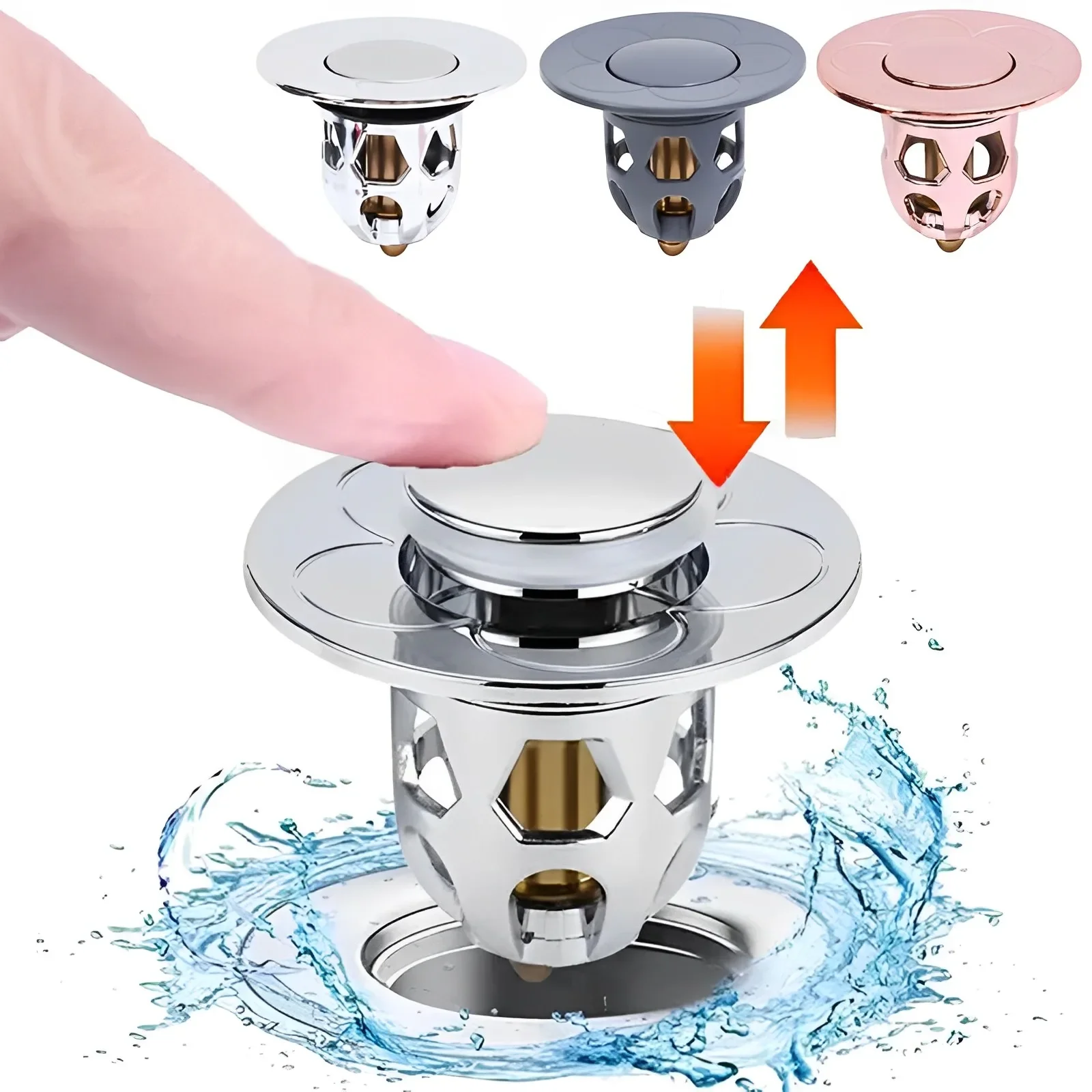 Description Picture 4 of itemBathroom Drain Cover Drain Stopper Pop-Up Bounce Core Basin Drain Filter Valve Hair Catcher Shower Sink Strainer Bath Stopper