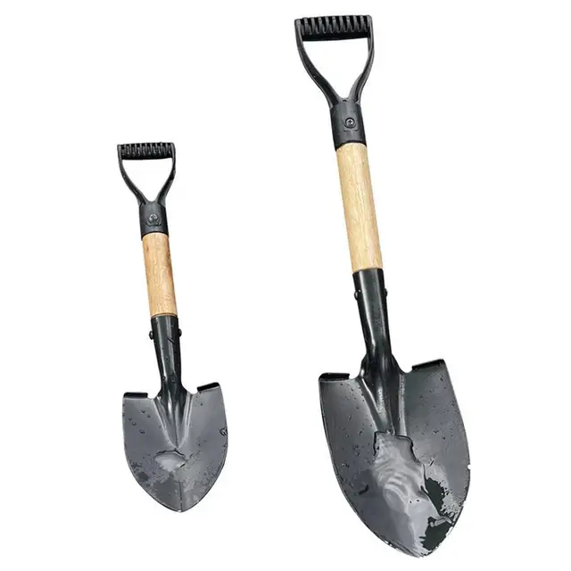 Outdoor Children Digging Shovel Metal Digging Sand Shovel With Wooden Handle Kids Mini Beach Garden Snow Shove 5
