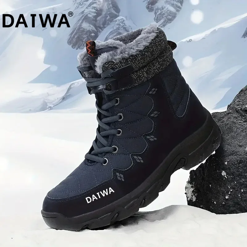 Datwa 남성용 스노우 부츠, 하이 퀄리티 따뜻한 플러시 방수 부츠, 낚시, 야외 낚시, 하이탑, 빅 사이즈 신발, 겨울 신상