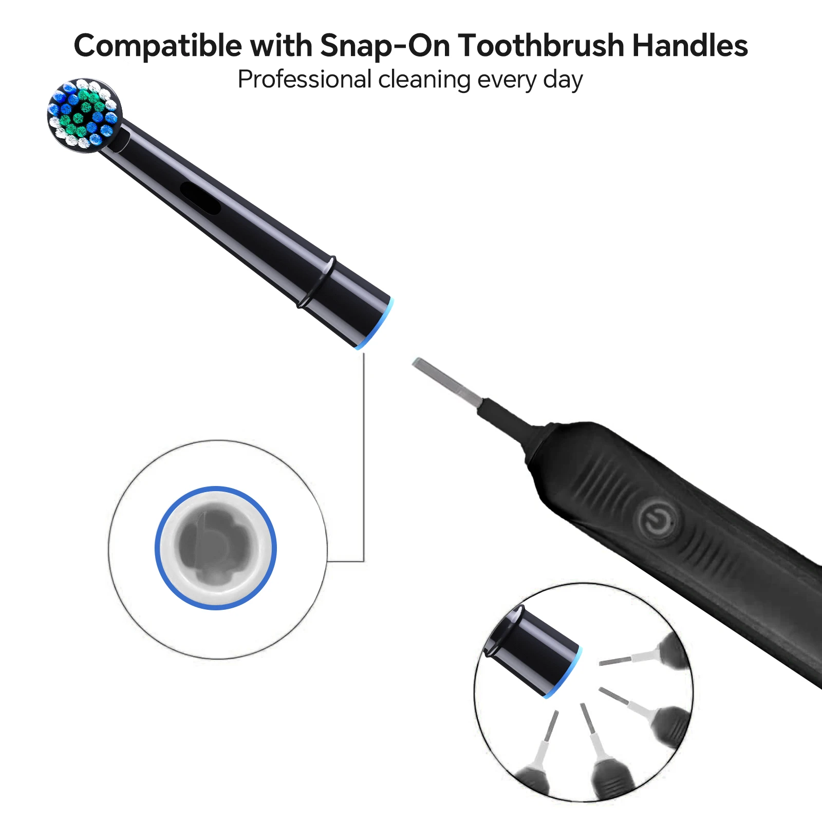 8x Replacement Toothbrush Heads Compatible with Oral B Braun Professional Electric Brush Heads 1000 1500 3000 6000 7000 7500