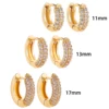 3pair/set New Classic Small Circle Hoop Earrings for Women Gold Color Shiny CZ Zircon Huggies Cartilage Earrings Girls Gift 4