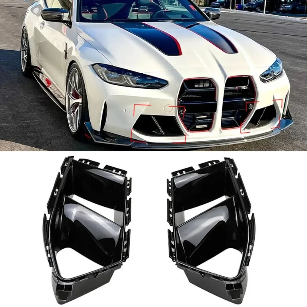 BMW G80 M3 G82 M4 2021-2026 MP 스타일 프론트 범퍼 사이드 에어벤트 커버 스플리터 가드 보호 커버 자동차 액세서리 튜닝