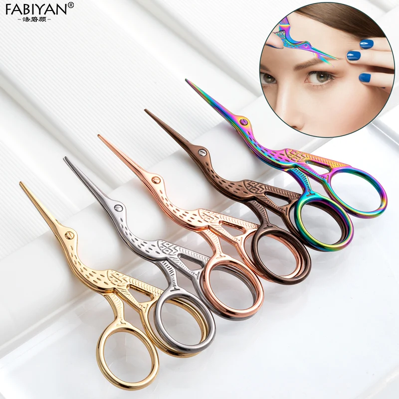 Retro Stainless Steel Beauty Scissors Makeup Grooming Trimmer Eyelash Nose Facial Hair Remover Nail Scissors Sewing Tools 2