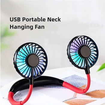 USB Portable Cold Fan Hands Free Neck Hanging Rechargeable Mini Sports3-Speed Adjustable Neck Dual Fan Home OfficeOutdoor Travel 1