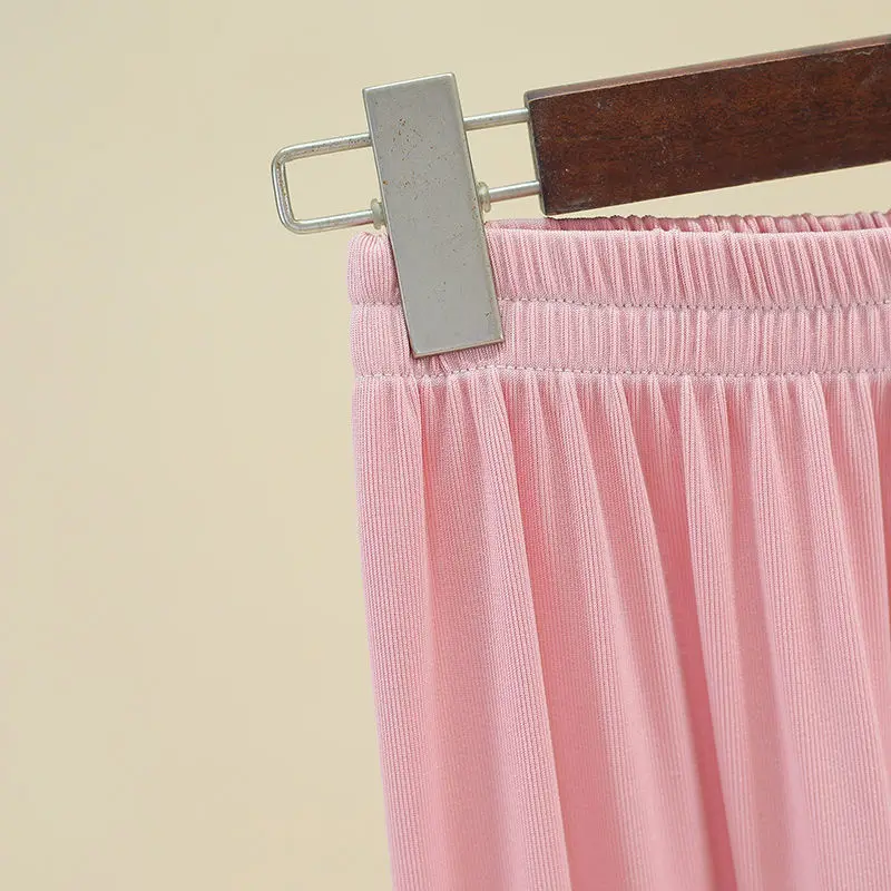 Sommer frauen Hosen Anzug Lose Ice Silk Kühlen Dünne Top Breite Bein Hosen Homewear Casual Einfache Sexy Pjs frauen Pyjamas Nachtwäsche – Detail 5