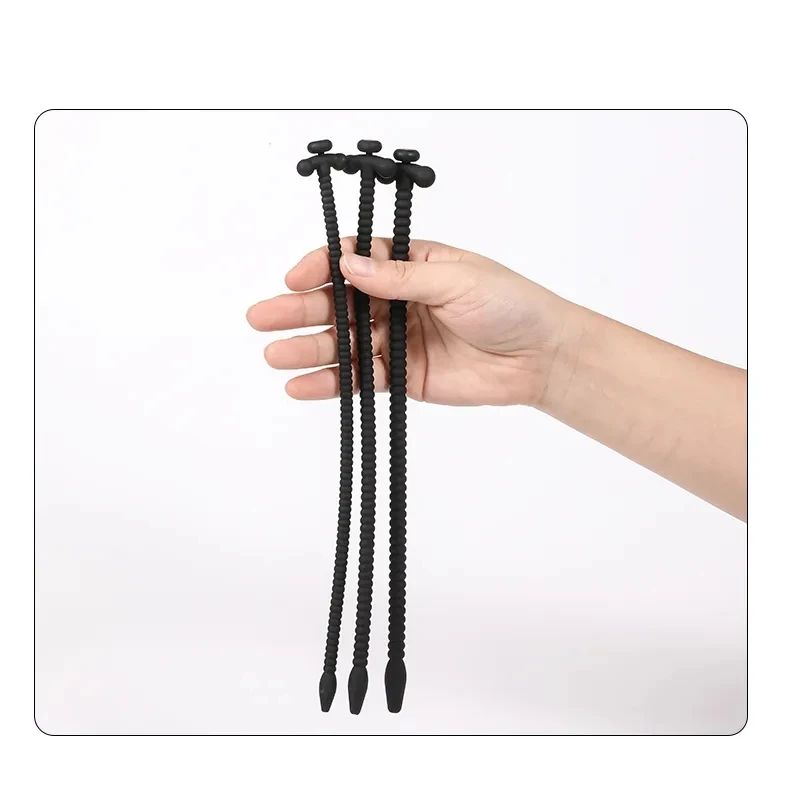 Silicone Urethral Sound 3 Size Penis Insert Stimulation Dilator Chastity Catheter Hollow Penis Plug Stopper Men Gay Sex Toy