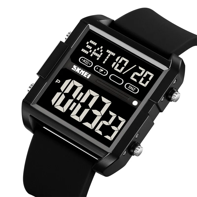 Skmei Brand New Man Dual Time Fashion Silicone Strap PC Case
