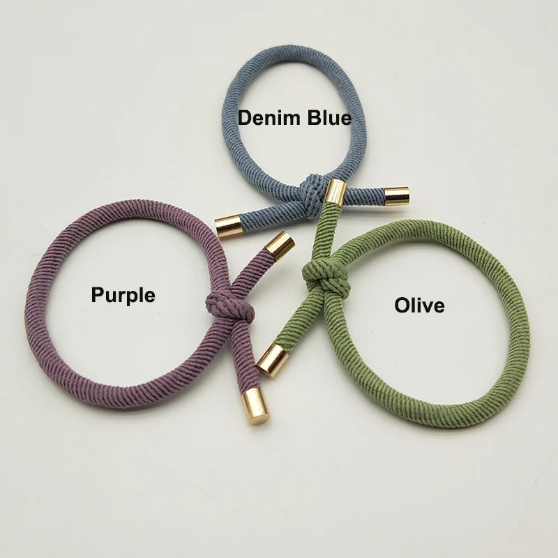30PCS 5mm 트윌 코드 매듭 탄성 헤어 밴드 황금 모자 헤어 타이 탄성 포니 테일 홀더 헤어 Scrunchies