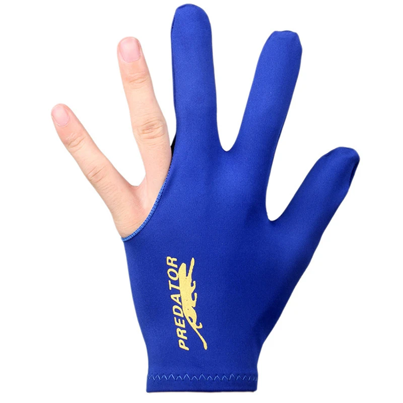 Three Fingers Full-Finger Snooker Pool Cue Billiard Glove for Left Hand Lycra Fabrics Embroidery Billiard Accessory