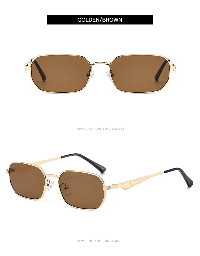 Schutzbrille 2 stücke Mode Metall Quadrat Sonnenbrille Männer Outdoor Casual Marke Gläser Vintage Einzigartige Beine Brillen UV400 – Detail 9
