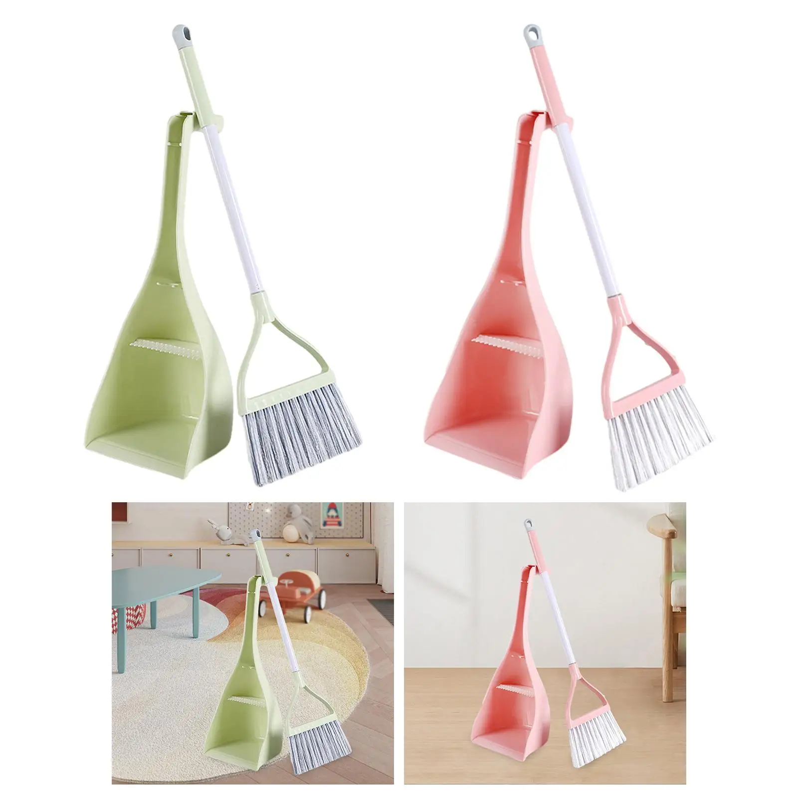 

Children Cleaning Broom Dustpan Set Educational Play House Toy Pretend Housekeeping Play Set for Preschool Ages 3-6 Years Old