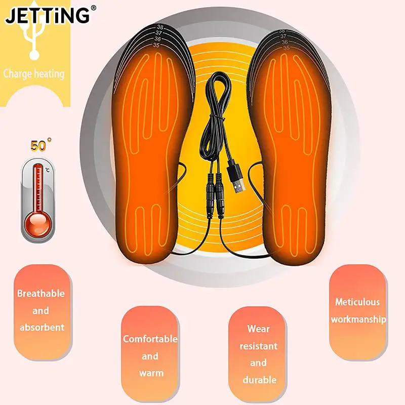 

1 пара, водонепроницаемые USB-грелки для ног, Размеры 35-46