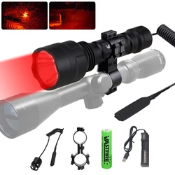 Enhanced Tactical LED Hunting Flashlight Kit with Multi-Color Illumination and Accessories (Red Package 3)