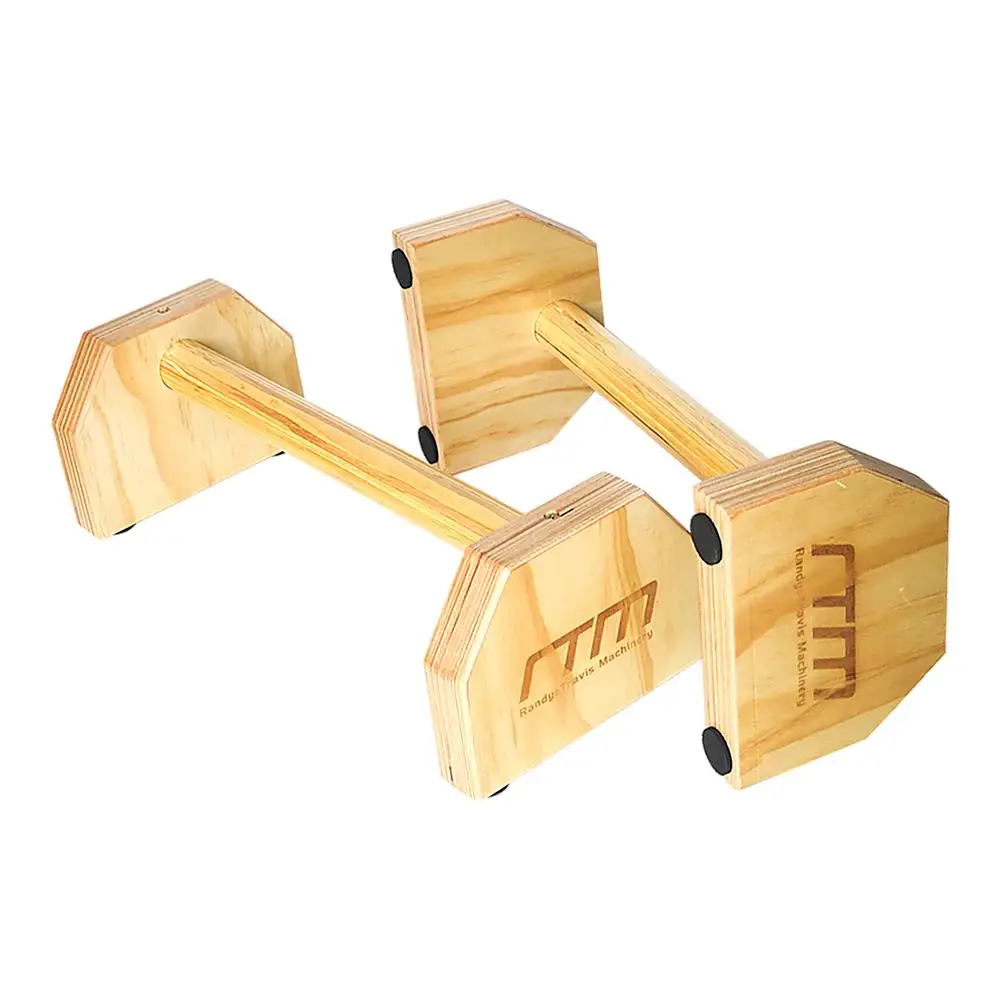 High-Quality Wooden Parallettes for Push Ups & Dips to Build Upper & Lower Body Strength and Toning