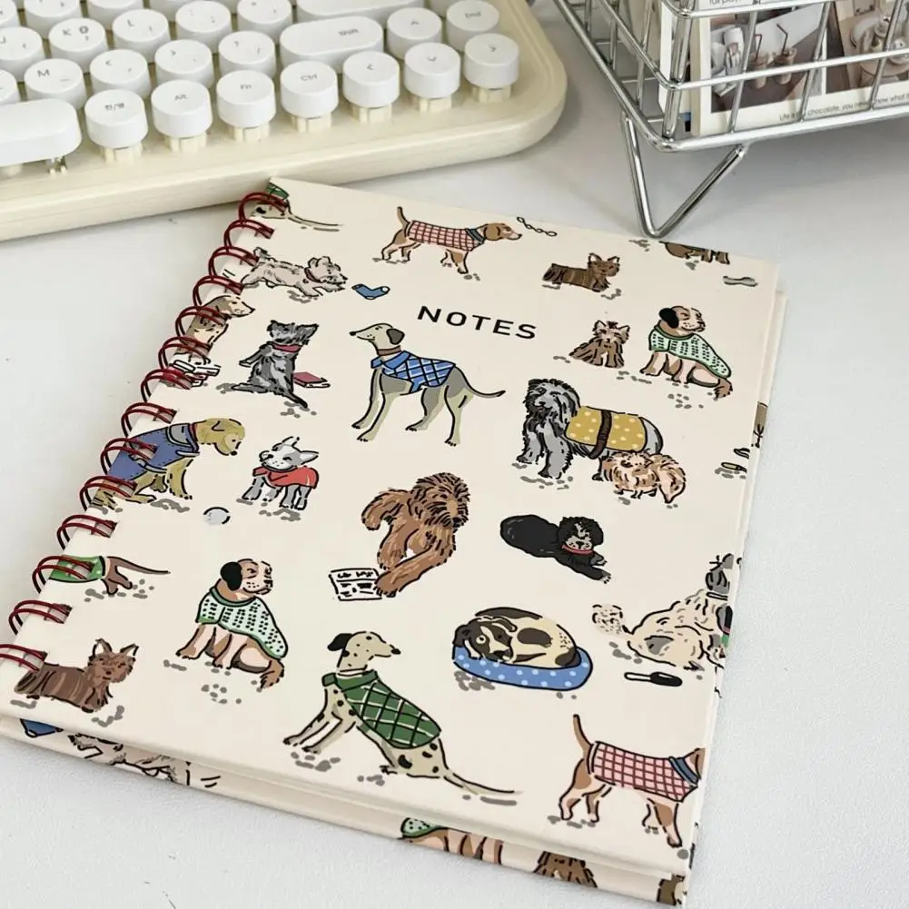

Planner Notebook Smooth Writing Premium Thickened Page Loose-leaf Cartoon Puppy Style A5 Coil Ring Notepad