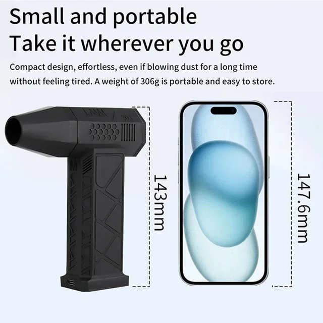 Mini Turbo Jet Fan Turbo Violent Fan 110,000 RPM 1 Gear Powerful Blower with Duct Fan for Car Motorcycle Dust Snow Cleaner - Image 2