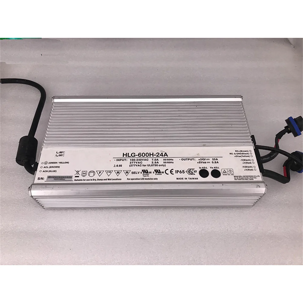 MW 스위칭 전원 공급 장치 하이 퀄리티, 완전 테스트 완료, 빠른 배송 HLG-600H-24A, 24V, 25A, 600W