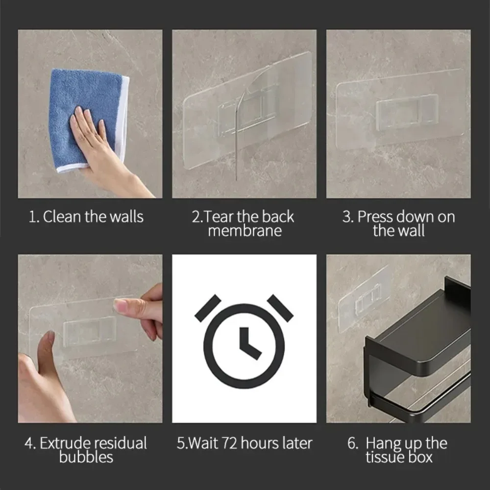 Toilet Paper Holder, Plastic Storage Rack, Kitchen Towel Bathroom - Image 3