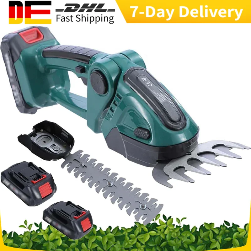 Electric Hedge Trimmer 2-in-1 Electric Grass Weed Trimmer Handheld Cordless Grass Shear For Yard Garden Lawn Bush Shrub Shear
