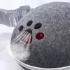Cat Bed Detachable Natural felt Cat Bed Breathable Cat Cave Dark Gray Cat Bed House With Cushion for Pets Cats Pet Accessories 6