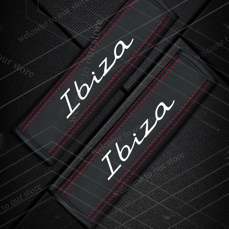 Leather Car Seat Belt Shoulder Protector Pad - Logo Design and Safety Cushion Accessory