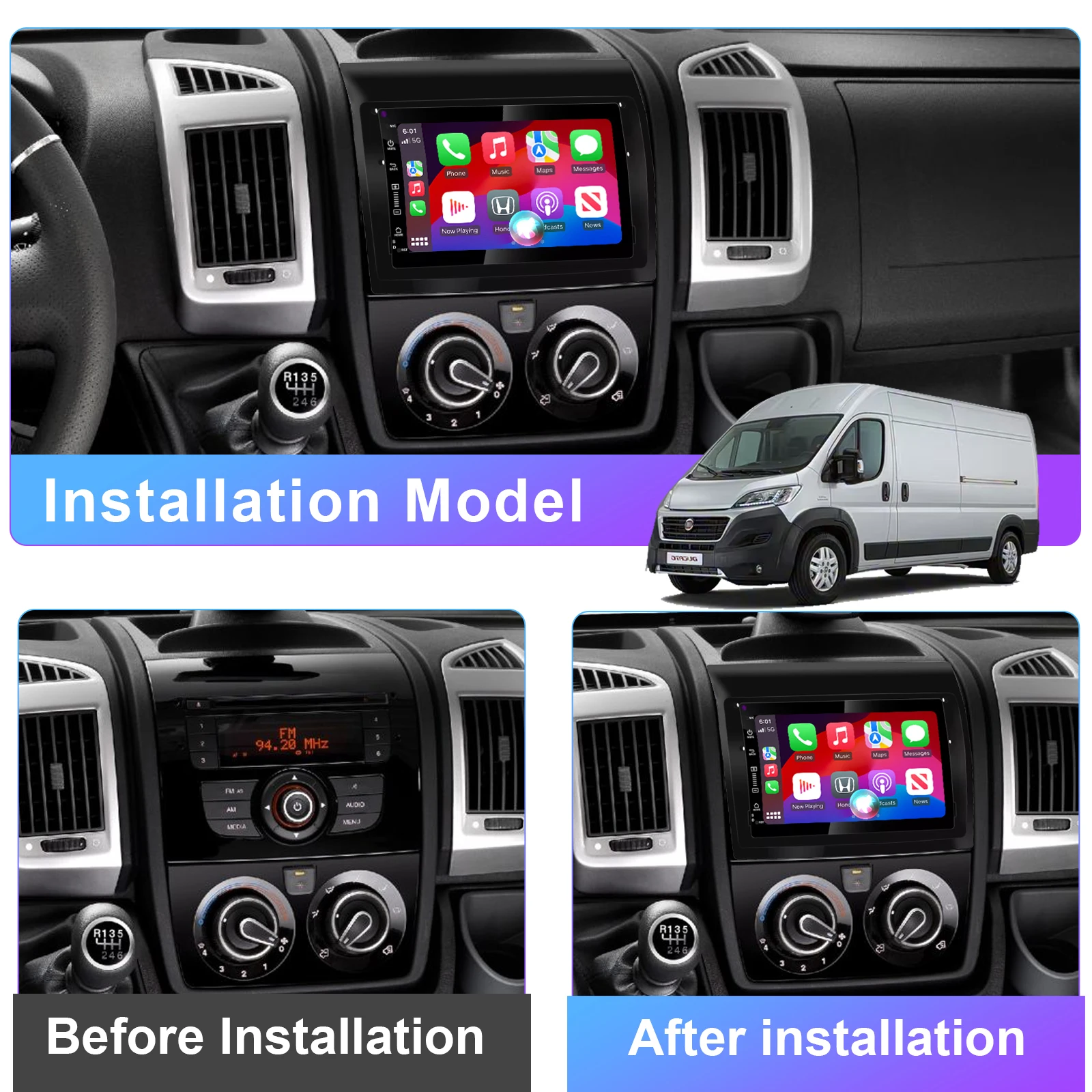 Android Car Radio for Fiat Ducato Peugeot Boxer Citroen Jumper Multimedia Player
